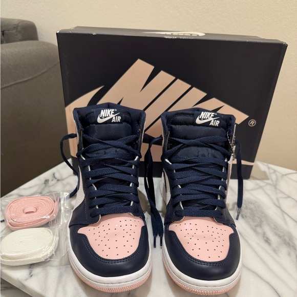 🔥 Nike Air Jordan 1 Retro High OG “Atmosphere” Extra Laces (White & Pink) - Picture 1 of 6